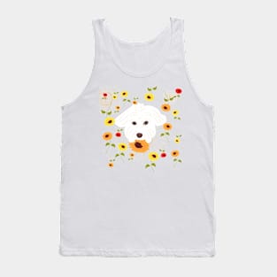 Sunflowers and Maltipoo Tank Top